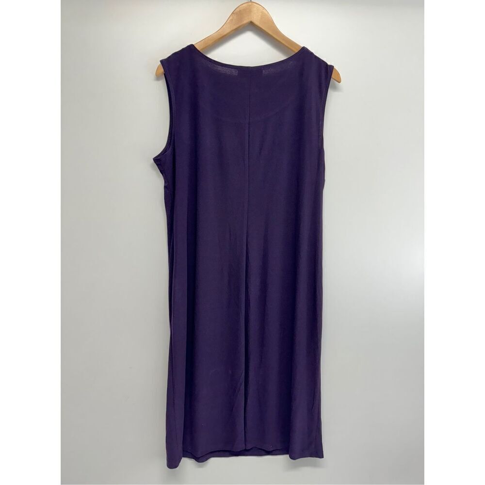 R & M Richards Shift‎ Dress Size 14 Sleeveless Knee Length Purple White - Picture 6 of 12